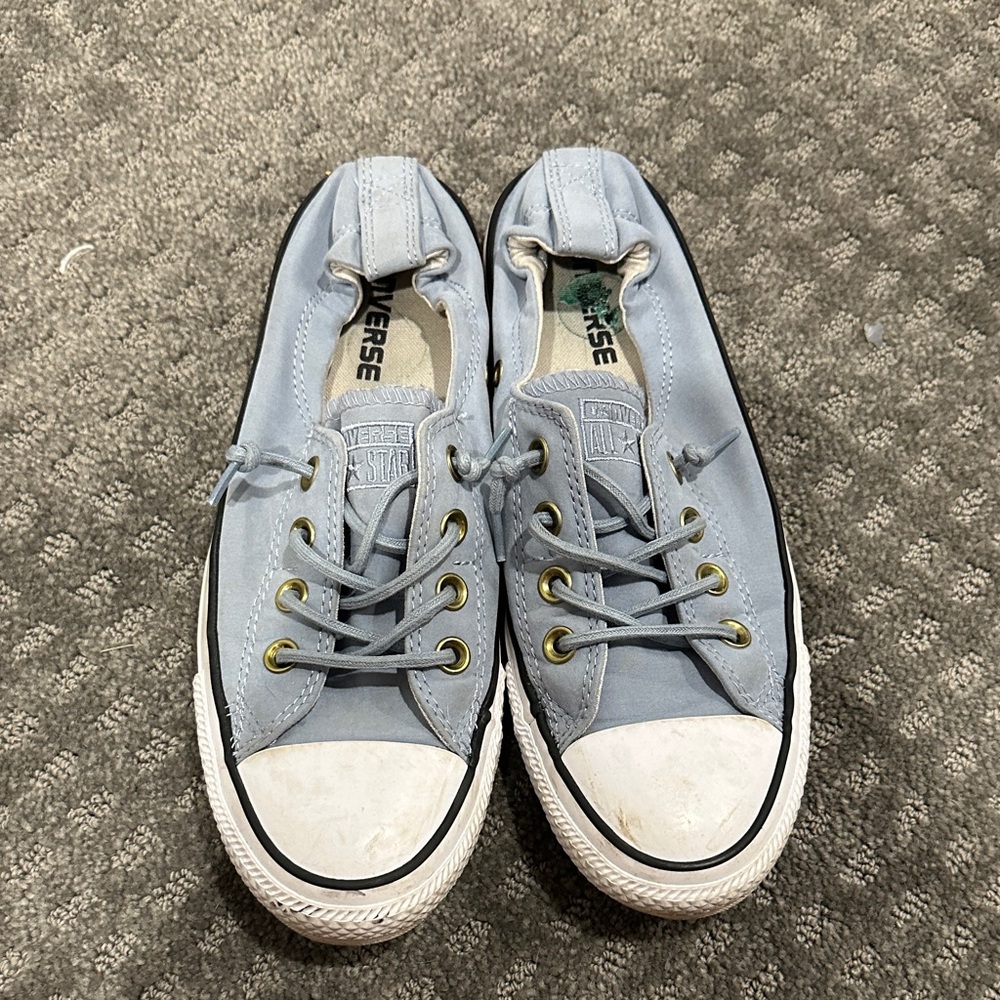 Converse Sky Blue Suede Slip On Shoes